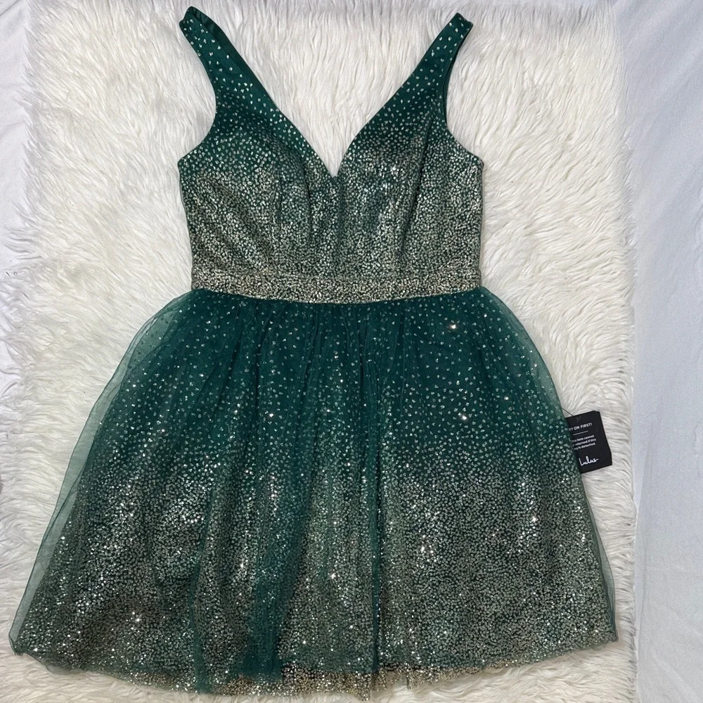 NWT Lulus Sparkling Green Tulle Party Dress for woman size S